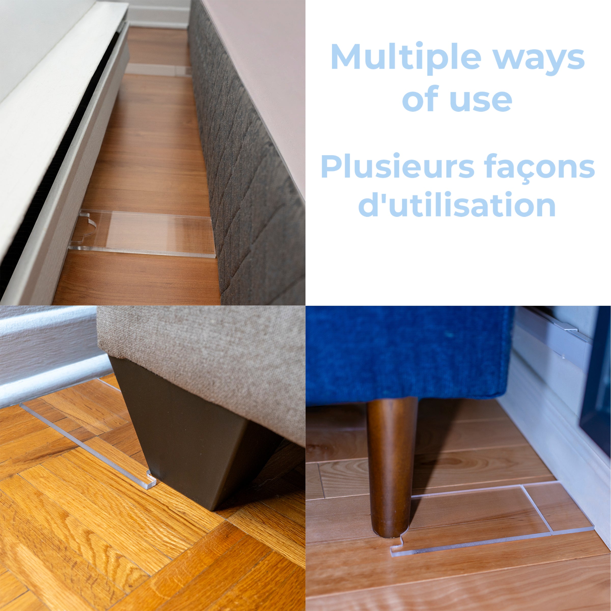 Clear Couch and Bed Stopper – Universal Wall Spacer, Protects (2‑Pack)